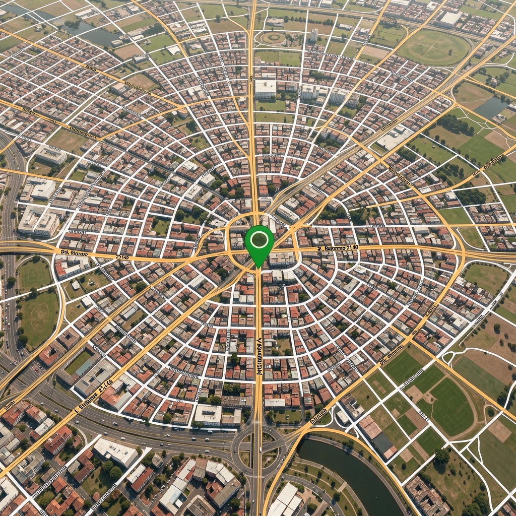 Mapa de la ciudad de Salta Argentina mostrando la ubicación de Av. Belgrano 2148 con marcador verde en el centro de la ciudad